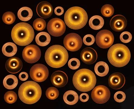 Abstrack resonance of circle lighting set Stock Illustration