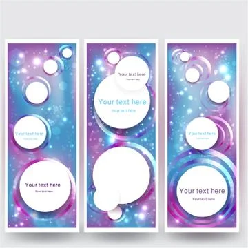 Abstrack space  design backgrounds set. Purple pink , blue. Colourful web and Stock Illustration
