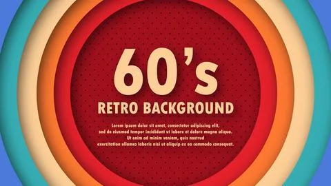 Abstract 1960's perforation background with retro colors and circles element. Stock Illustration