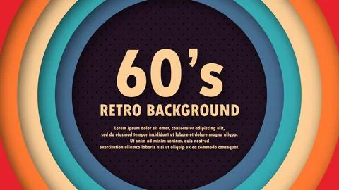 Abstract 1960's perforation background with retro colors and circles element. Stock Illustration