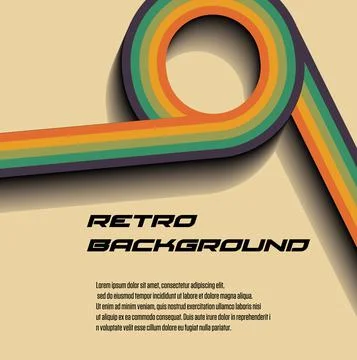 Abstract 1970's background design in simple retro style with stripes Illustrazione stock