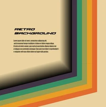 Abstract 1970's background design in simple retro style with stripes Stock Illustration