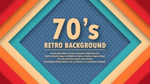 Abstract 1970's background with rhombus elements and retro colors. Realisti.. Illustrazione stock