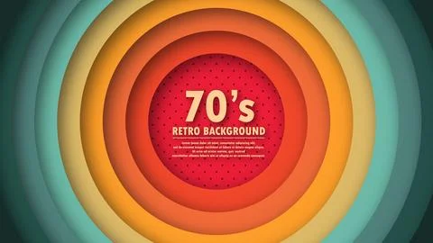 Abstract 1970's perforation background with retro colors and circles elemen.. Stock Illustration