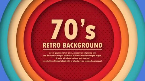 Abstract 1970's perforation background with retro colors and circles element. Stock Illustration