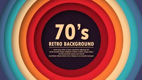 Abstract 1970's perforation background with retro colors and circles element. Stock Illustration