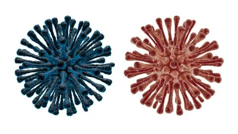 Abstract 2 Various Colors And Textures Corona Virus Shape 3d Illustration Illustrazione stock