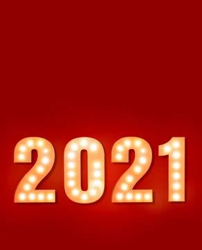 Abstract 2021 year background or calendar template. Digits made of electric l Stock Photos