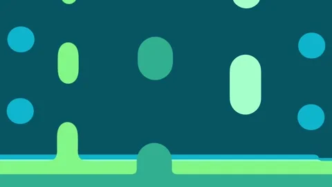 Abstract 2D animation with falling green and blue shapes. Stock-Footage 316726046