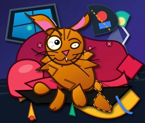 Abstract 2D Animation Of A Funny Orange Cat On A Couch Stock Footage 340942168