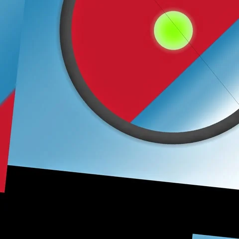 Abstract 2D Animation of Glowing Green Orb and Geometric Shapes Stock Footage 334445405