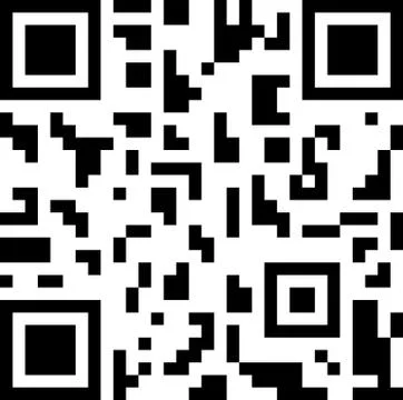 Abstract 2D barcode black and white vector illustration. Stock Illustration