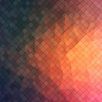 Abstract 2D triangle background with square shapes Stock Illustration