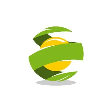 Abstract 3 d circular organic fruit vector icon Stock Illustration