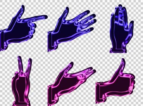 Abstract 3 D rendered geometric shapes in purple and blue gradient with Ilustração Stock