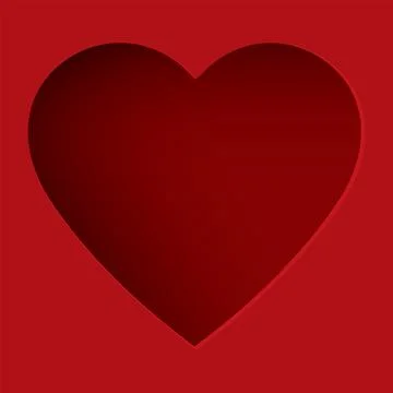 Abstract 3 dimension heart frame paper cut on red background with blank spa.. Stock Illustration