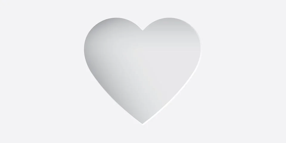 Abstract 3 dimension heart frame paper cut on white background with blank s.. Stock Illustration