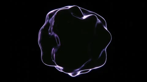 Abstract 3D 4K infinite loop animation illuminated realistic oil blob bubble Video stock 280116769