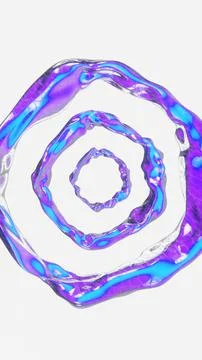 Abstract 3D 4K ring shapes ripple fluid liquid wave flow round futuristic 스톡 일러스트
