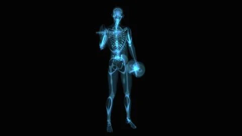 Abstract 3D anatomy of a man doing biceps curls Ilustración de archivo