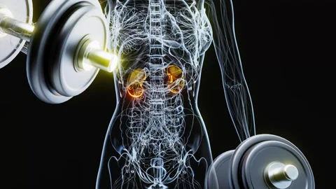 Abstract 3d anatomy view of kidneys Stock Footage 258258253