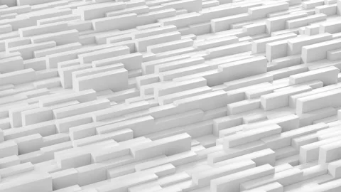 Abstract 3D animated white rectangle brick motion background Stock Footage 169875765