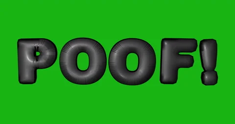 Abstract 3d animation of appearance of word POOF. Animation with alpha channe Stock Footage 126846121