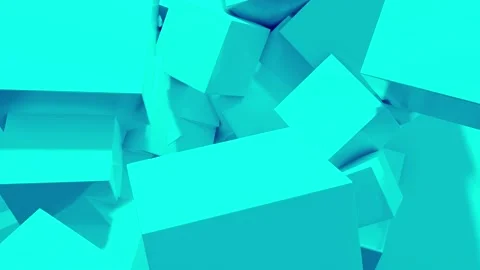 Abstract 3D animation with big and small squares in turquoise Stock Footage 161981488