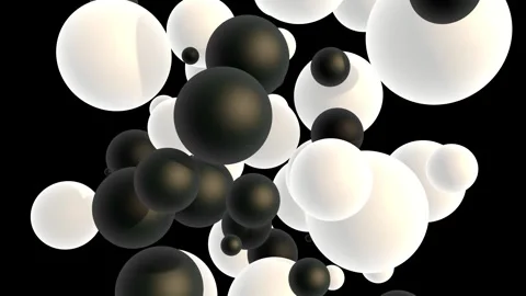Abstract 3D animation of black and white bubbles . Stock Footage 252587369
