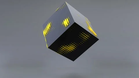 Abstract 3D animation of a black cube Video stock 234022368