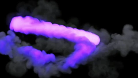 Abstract 3D animation. Blurry violet neon smoky jet swirling Stock Footage 286846539