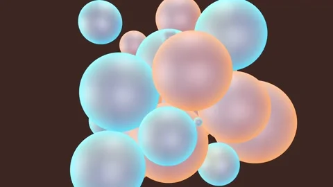 Abstract 3D animation of bubbles of geometric shapes. Video stock 167256732