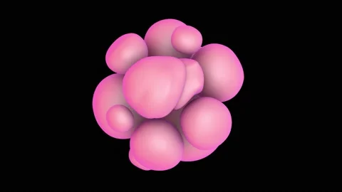 Abstract 3D animation of bubbles of geometric shapes. Collision of balls. Stock Footage 197673575