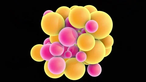 Abstract 3D animation of bubbles of geometric shapes. Stock Footage 222000631