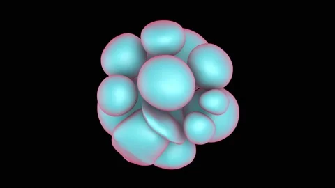 Abstract 3D animation of bubbles of geometric shapes. Collision of balls. Stock Footage 233023620