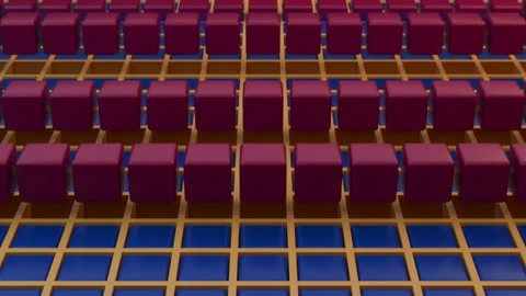Abstract 3D Animation of Colorful Cubes with Random Movements Stock Footage 291541676