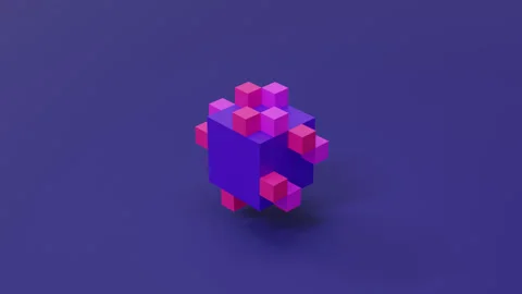 Abstract 3D animation with colorful cubes in vivid neon colors Stock Footage 339292465