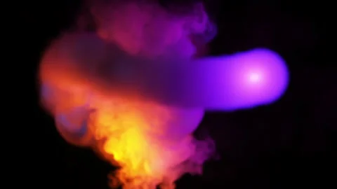 Abstract 3D animation. Dancing fire flame. Magical bright neon smoke Stock Footage 278151243