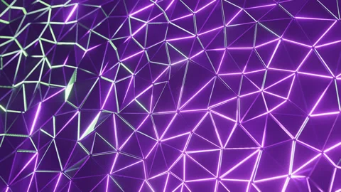Abstract 3d animation, dark looped background. geometric low poly shiny surface Stock Footage 238401816