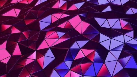 Abstract 3d animation, dark looped background. geometric low poly shiny surface Video stock 239430026