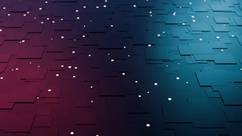 Abstract 3d animation, dark looped background. geometric blocks Stock Footage 281179705