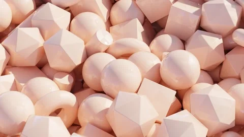 Abstract 3D Animation: Different Basic Geometric Shapes Flipping and Rolling in  Video stock 272746113