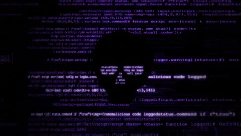 Abstract 3d animation of digital code scrolling in a dark cyberspace enviro Видео 347557777