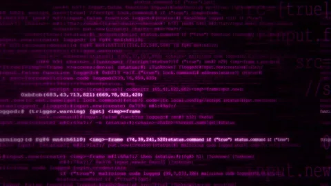 Abstract 3d animation of digital data stream with glowing code and matrix Видео 347560988