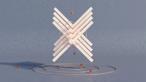 Abstract 3D Animation with Dynamic Geometric Elements: Abstract Figure Stock Footage 282922047