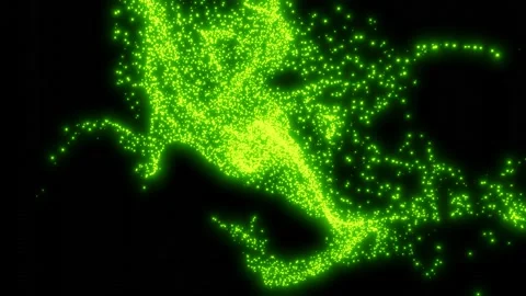 Abstract 3D animation dynamic particle Stock Footage 146900931