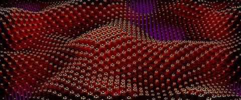 Abstract 3D Animation of Dynamic Particle Waves on a Futuristic Surface Motion Video stock 289394287