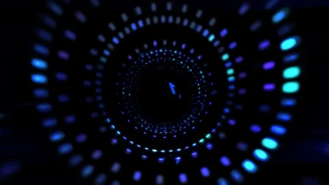 Abstract 3D animation - fast flight through neon light tunnel Stock Footage 121629627