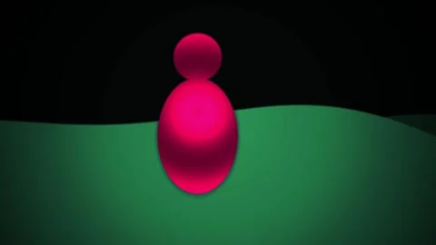 Abstract 3D Animation Featuring a Glowing Pink Sphere Moving Across a Wavy .. Stock Footage 341775439