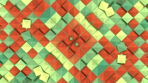 Abstract 3D animation featuring a rhythmic pattern of 3D tiles Modern background Video stock 331504334
